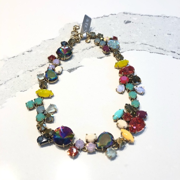 J Crew Crystal Foliage Necklace 